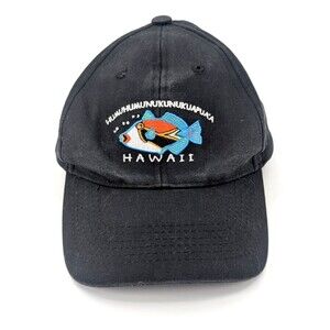 Hawaii Tropical Fish Humuhumunukunukuapua'a Black Baseball Cap Hat SnapBack